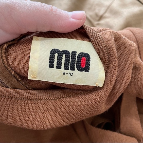 Vintage Mia brown shift tie dress has many moth holes sz.9/10 short length - Picture 2 of 8